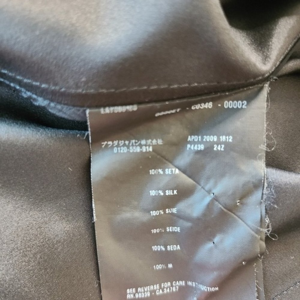 Prada Black Short Sleeve Draped Top Blouse - Picture 8 of 8